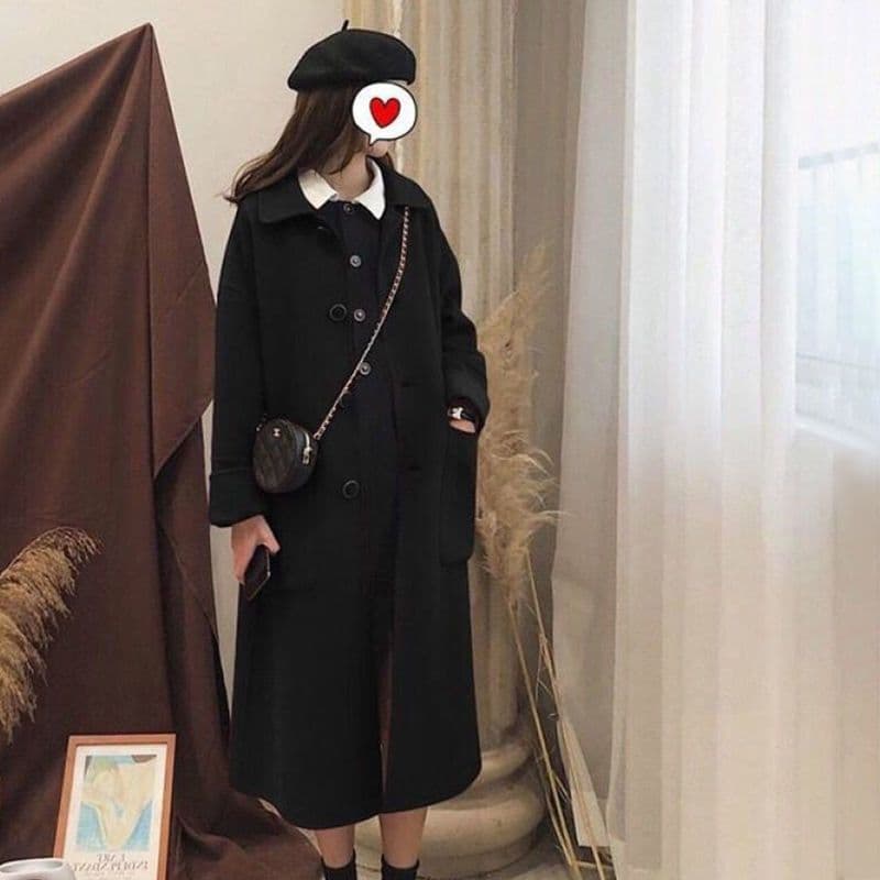 모직 코트 여자 중간 롱 코트 2026 새로운 가을 겨울 인기 모직 외투 작은 키 그는 벤 바람 두꺼운 한국 스타일 이미지 3
