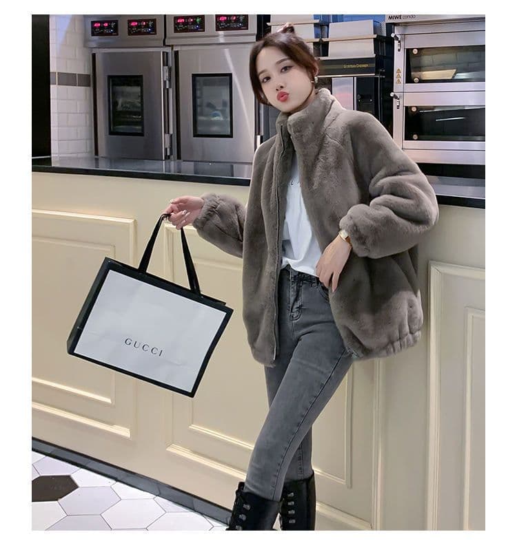 모방 밍크 울 모피 여성 코트 가을 겨울 2026 새로운 스탠드 칼라 외국 가스 플러스 면 두꺼운 보온 어린 양 플리스 재킷 상세 이미지 17