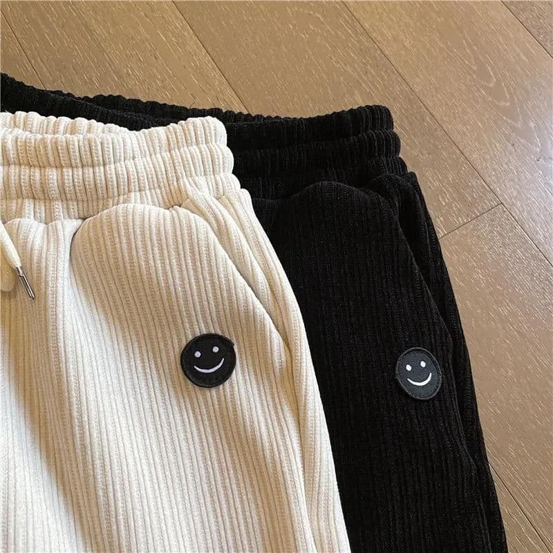 코듀로이 하렘 바지 셰닐 털이 있고 두꺼운 캐주얼 웨이 바지 가을 겨울철 루즈핏 조거 바지 바지 ins 이미지 5