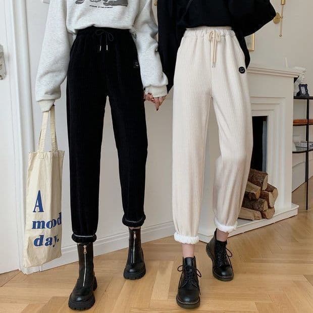 코듀로이 하렘 바지 셰닐 털이 있고 두꺼운 캐주얼 웨이 바지 가을 겨울철 루즈핏 조거 바지 바지 ins 상세 이미지 9
