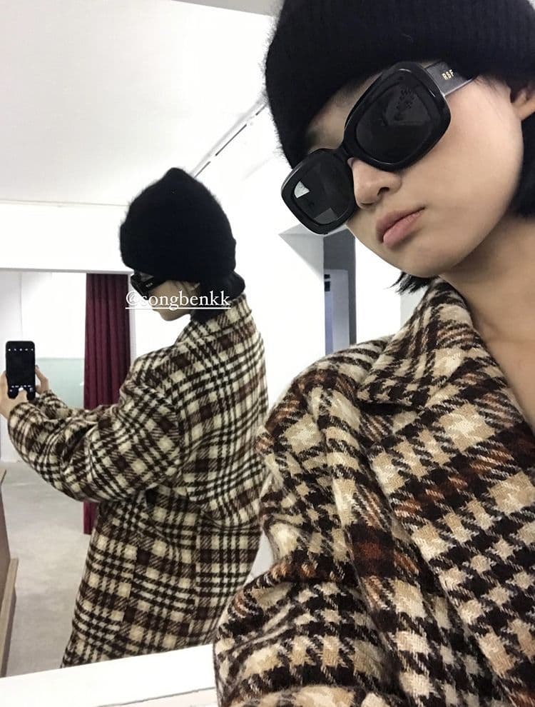 2026 겨울 체크무늬 새로운 레트로 체크무늬 모직 여성 코트 품격 모직 정장 코트 루즈핏 작은 키 상세 이미지 14