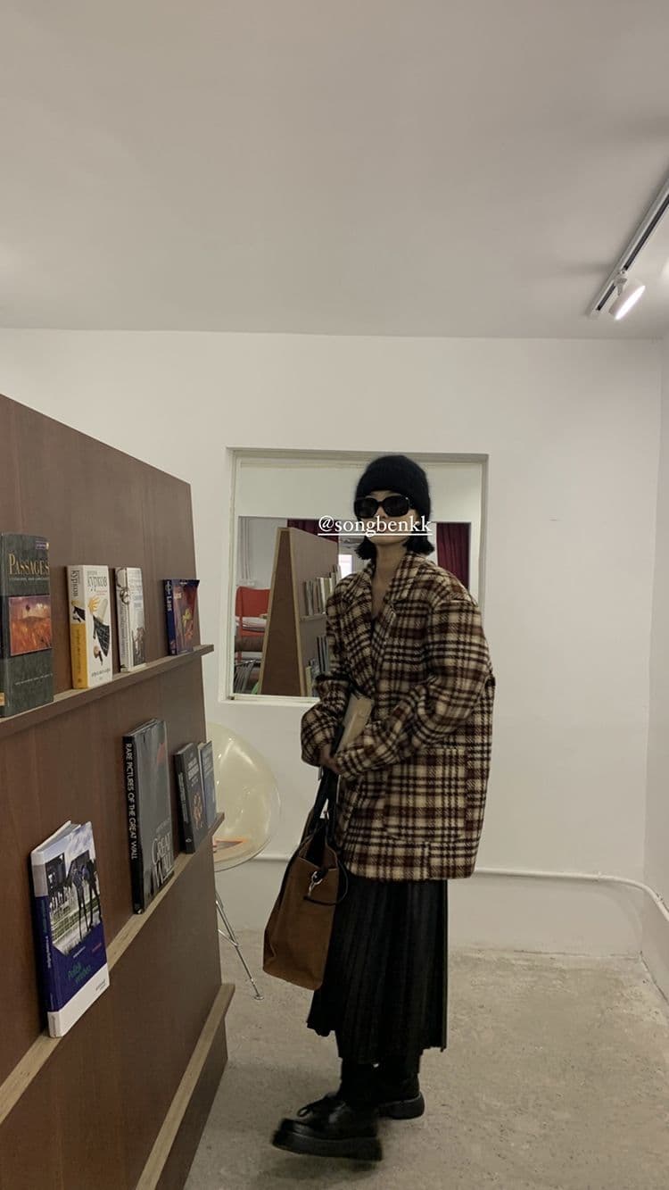 2026 겨울 체크무늬 새로운 레트로 체크무늬 모직 여성 코트 품격 모직 정장 코트 루즈핏 작은 키 상세 이미지 24