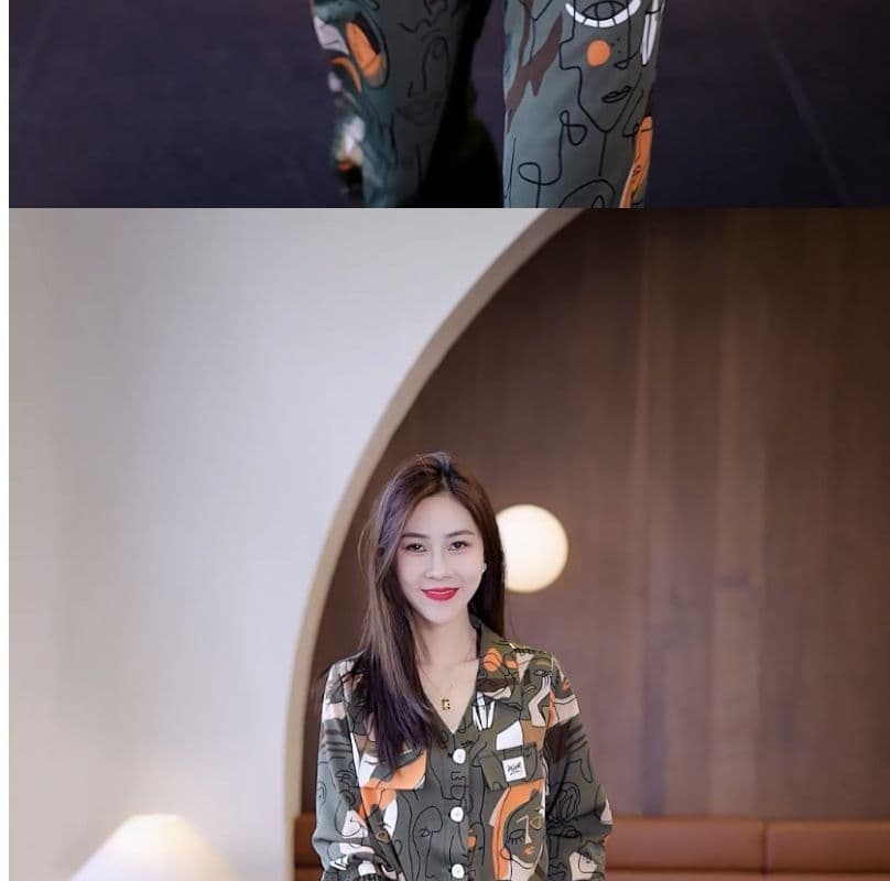 와이드 레그 팬츠 패션 세트 여성 2026 봄 새로운 반팔 품격 연령 감소 외국 가스 세련된 캐주얼 투피스 세트 상세 이미지 15