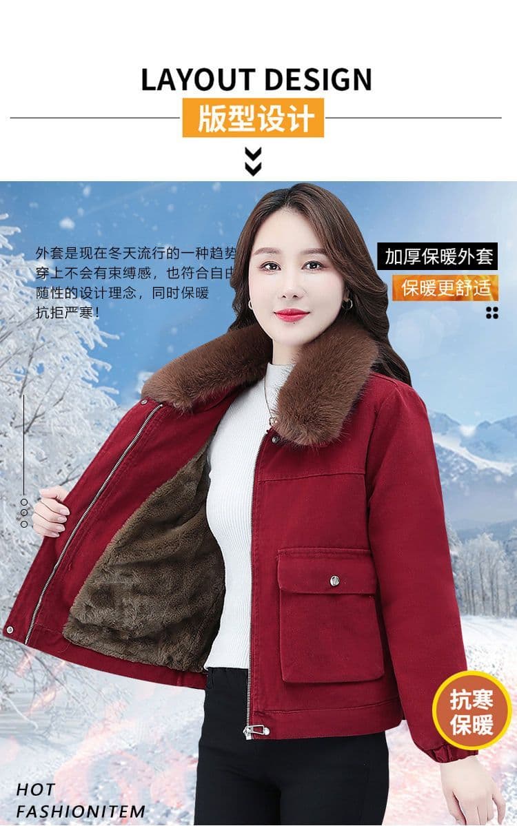 작은 키 연령 감소 쇼트 스타일 Parker 서비스 여성 코트 2026 년 새로운 면 옷 면 의류 털이 있고 두꺼운 폭발 겨울 의류 상세 이미지 9