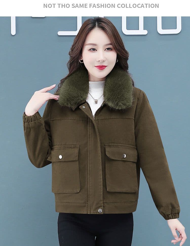 작은 키 연령 감소 쇼트 스타일 Parker 서비스 여성 코트 2026 년 새로운 면 옷 면 의류 털이 있고 두꺼운 폭발 겨울 의류 상세 이미지 15