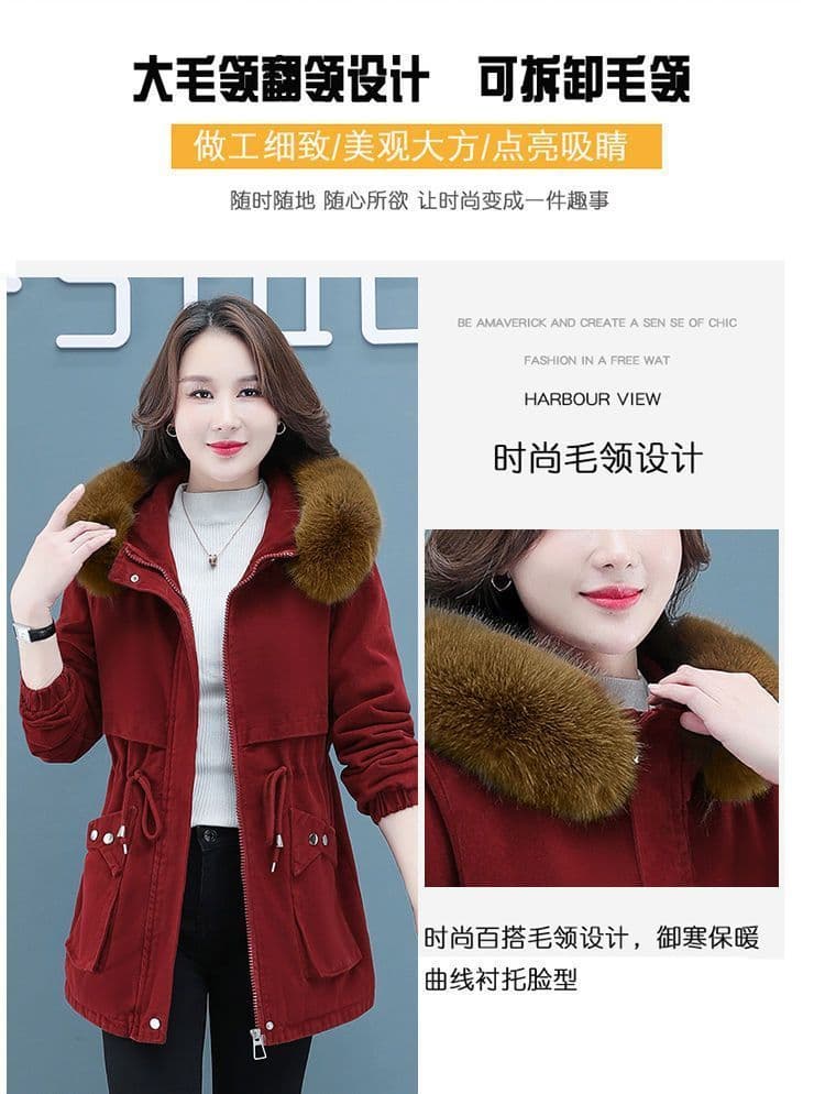 면 의류 여성 짧은 겨울 2026 새로운 한국 스타일 루즈핏 털이 있는 면 옷 양털 플리스 목화 진딧물 두꺼운 재킷 상세 이미지 23