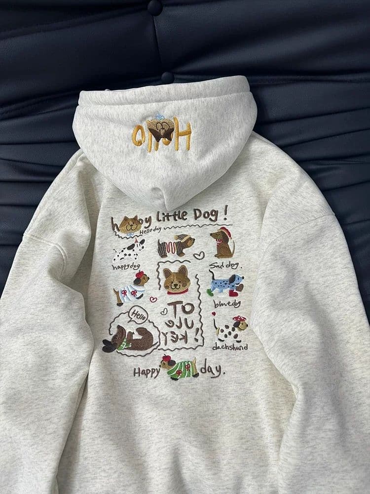 후아 면 복합 우유 실크 특별 빅 사이즈 300 근 자수 후드 티 스웨터 여성 가을 2026 새로운 이미지 2