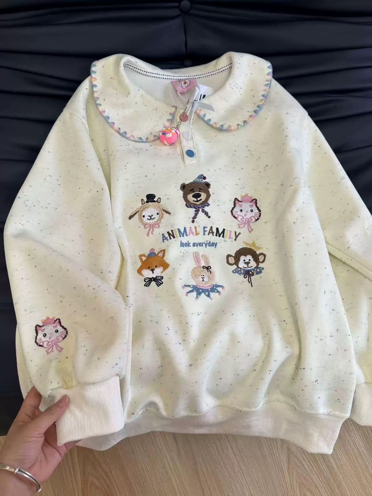 팬 면 순수한 Mianhua 면 복잡한 우유 실크 특별 빅 사이즈 300 근 베이비 칼라 후드티 색상 포인트 긴팔 맨위