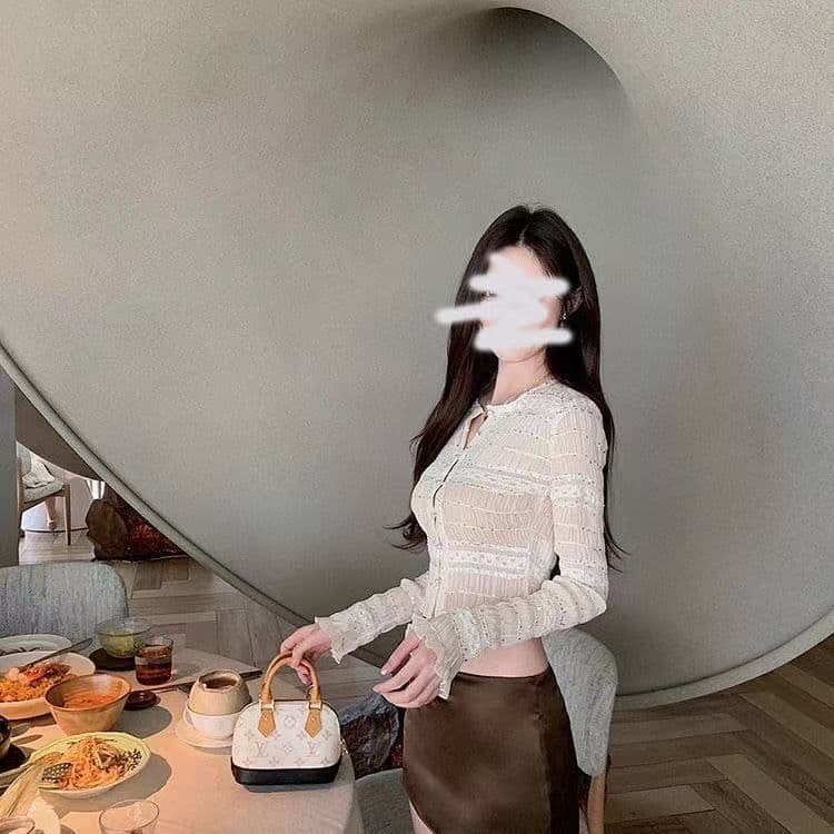 한 부서 천 금빛 바람 레이스 구슬 길이 소매 오픈 가디건 여성 2026 봄 가을 새로운 작은 대중 얇은 스타일 품격 셔츠 맨위 상세 이미지 3