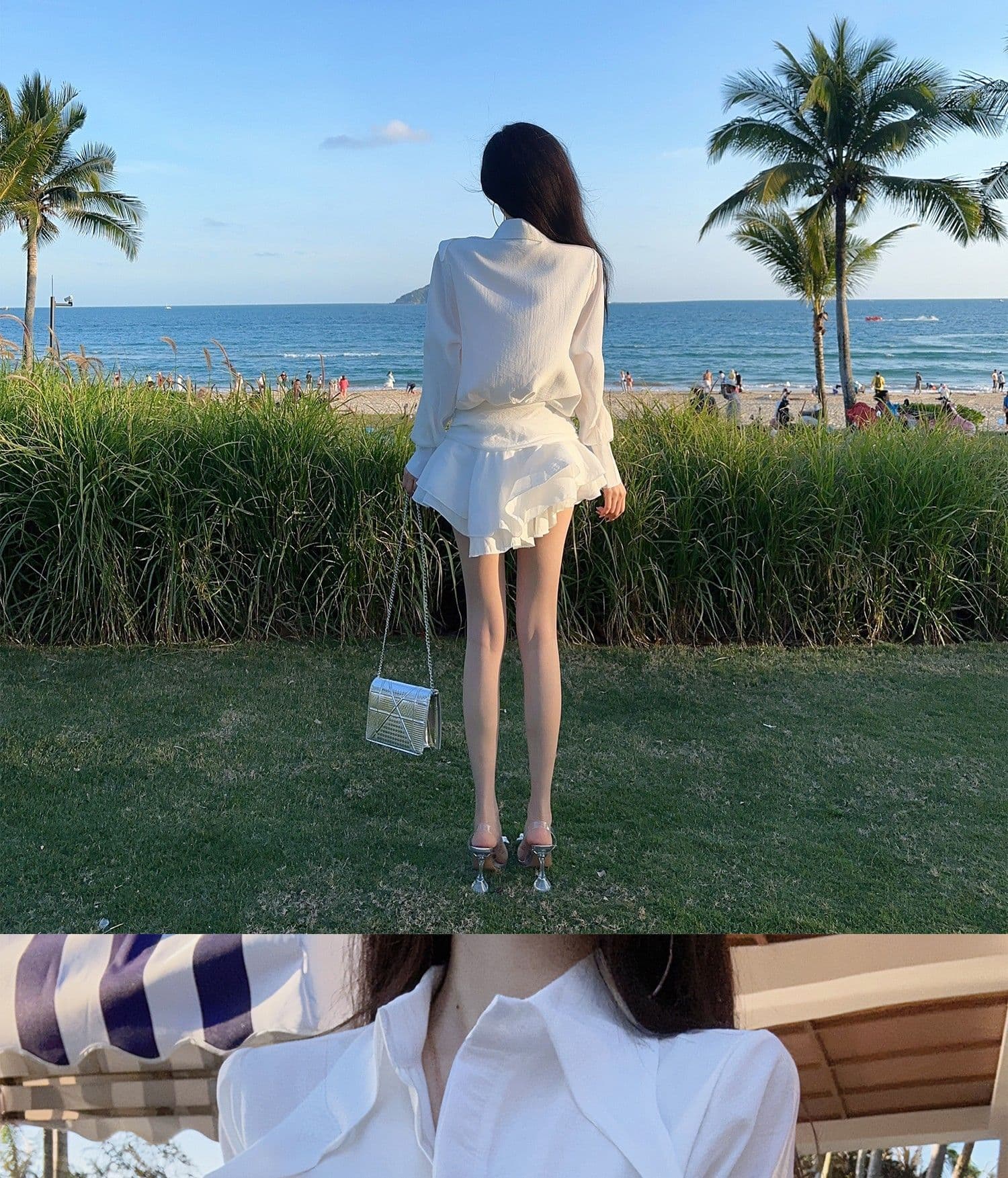 한 부서 착용 가져 가라. 핫걸 긴팔 셔츠 여성 드레스 순수한 욕망 고급 센스 프릴 미니 스커트 2026 이른 가을 새로운 상세 이미지 13