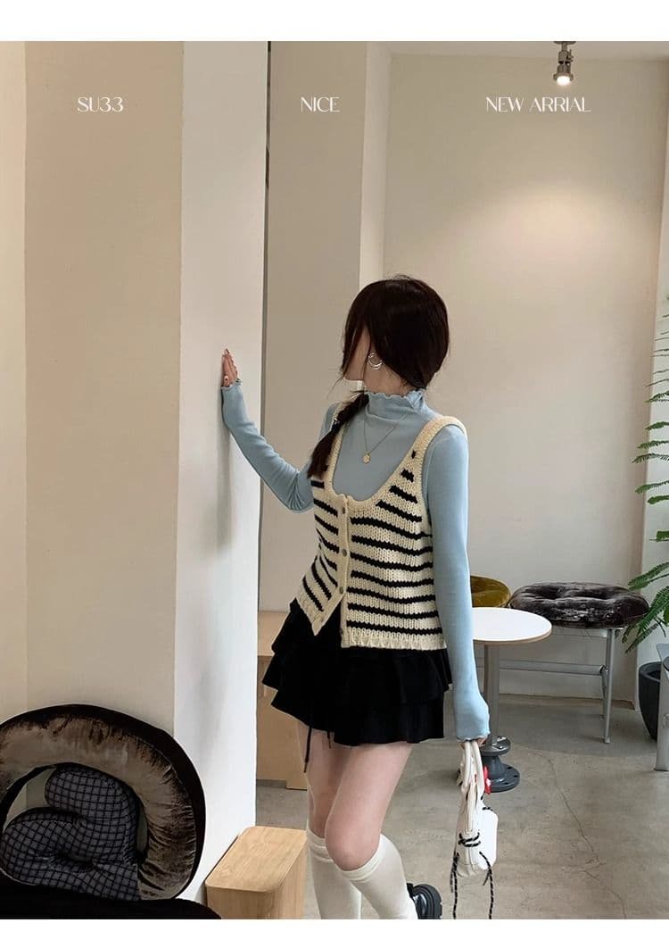 양면 연삭 털 260 그램 긴팔 티셔츠 여성 의류 봄 가을 트렌디 얇은 몸매 가꾸기 기본 셔츠 반하이넥 한국 스타일 맨위 상세 이미지 16