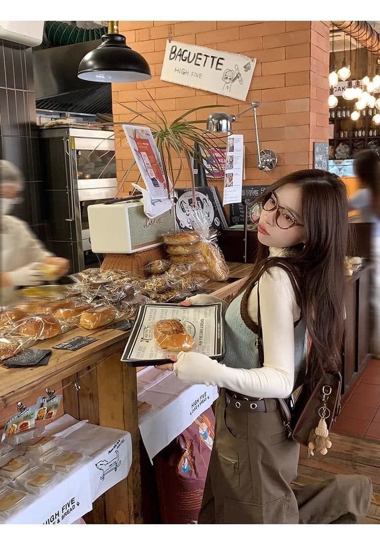양면 연삭 털 260 그램 긴팔 티셔츠 여성 의류 봄 가을 트렌디 얇은 몸매 가꾸기 기본 셔츠 반하이넥 한국 스타일 맨위 상세 이미지 23