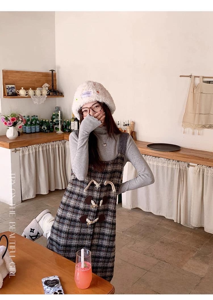 양면 연삭 털 260 그램 긴팔 티셔츠 여성 의류 봄 가을 트렌디 얇은 몸매 가꾸기 기본 셔츠 반하이넥 한국 스타일 맨위 상세 이미지 30