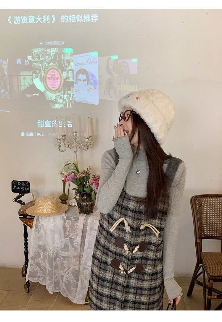 양면 연삭 털 260 그램 긴팔 티셔츠 여성 의류 봄 가을 트렌디 얇은 몸매 가꾸기 기본 셔츠 반하이넥 한국 스타일 맨위 상세 이미지 33