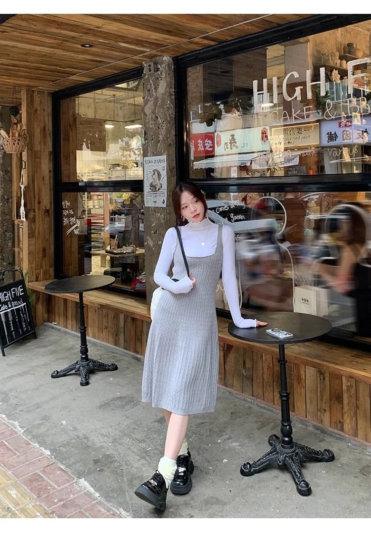 양면 연삭 털 260 그램 긴팔 티셔츠 여성 의류 봄 가을 트렌디 얇은 몸매 가꾸기 기본 셔츠 반하이넥 한국 스타일 맨위 상세 이미지 38