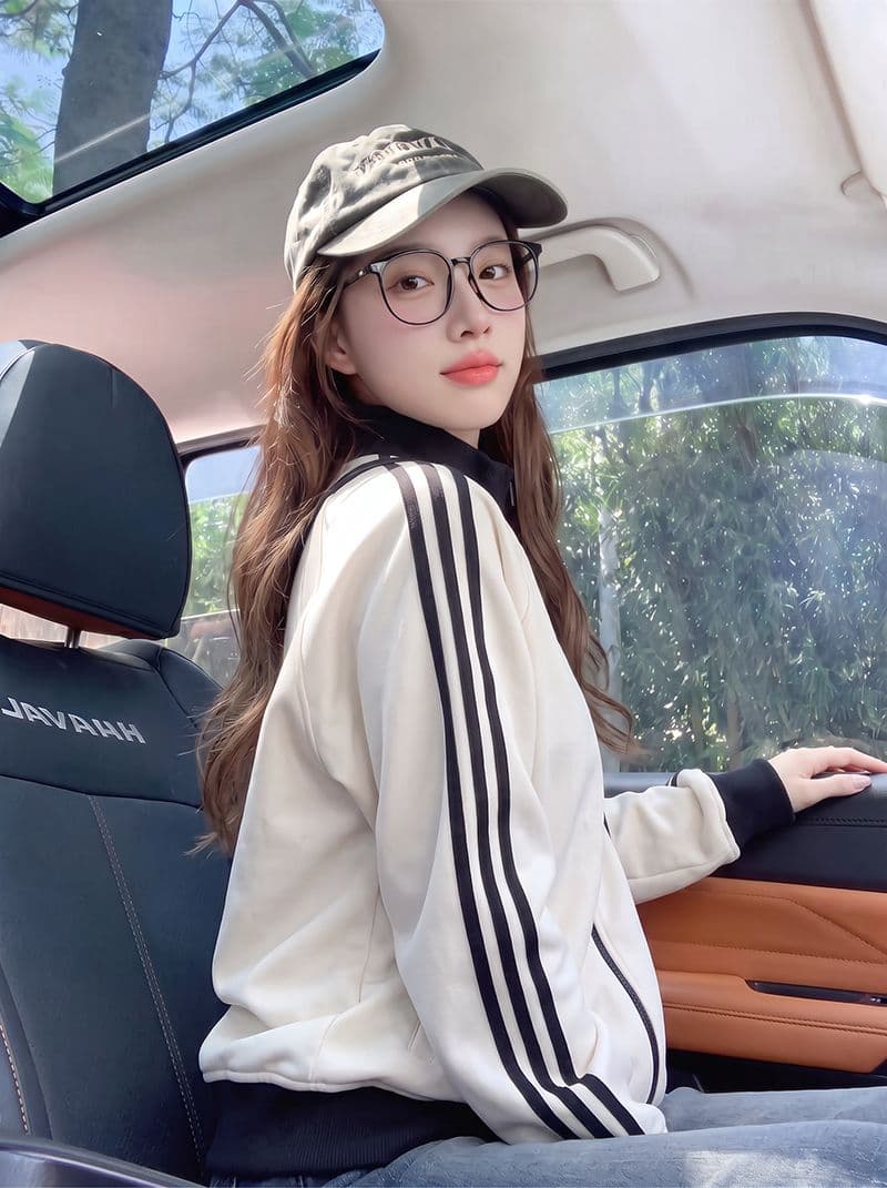 후아 남편 그리드 복합 우유 실크 380 크 얇 후드티 여성 의류 봄 가을 지퍼 카디건 코트 맨위 상세 이미지 6
