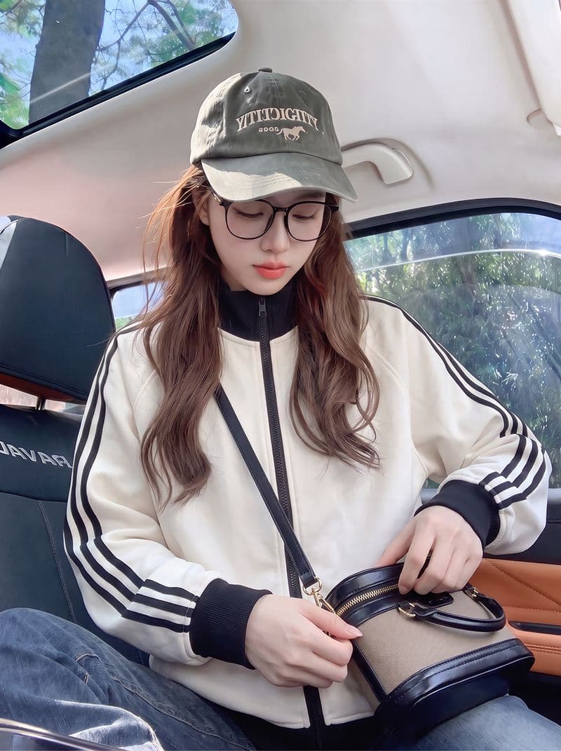 후아 남편 그리드 복합 우유 실크 380 크 얇 후드티 여성 의류 봄 가을 지퍼 카디건 코트 맨위 상세 이미지 7