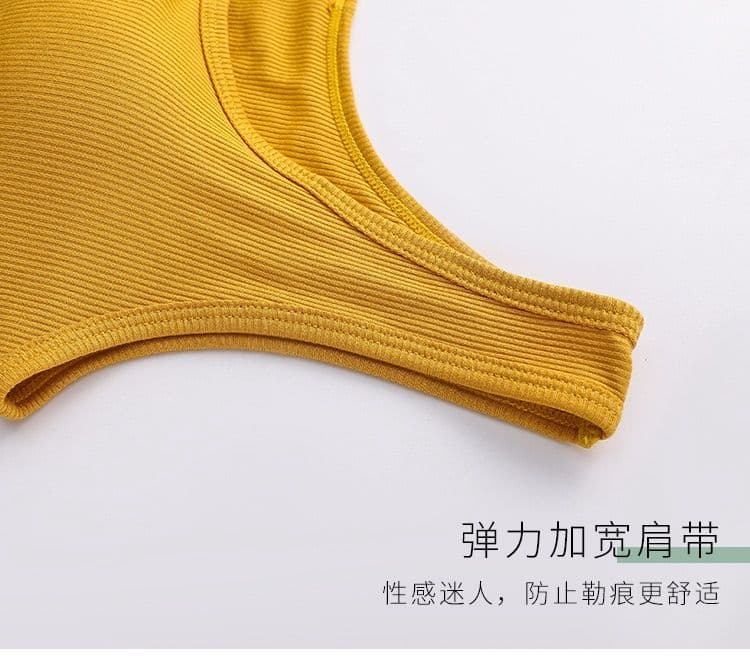 벨트 가슴 패드 캐미솔 여름 무료 착용 브래지어 하나 생체 내 가져 가라. 단색 외출용 만나는 맨위 상세 이미지 6
