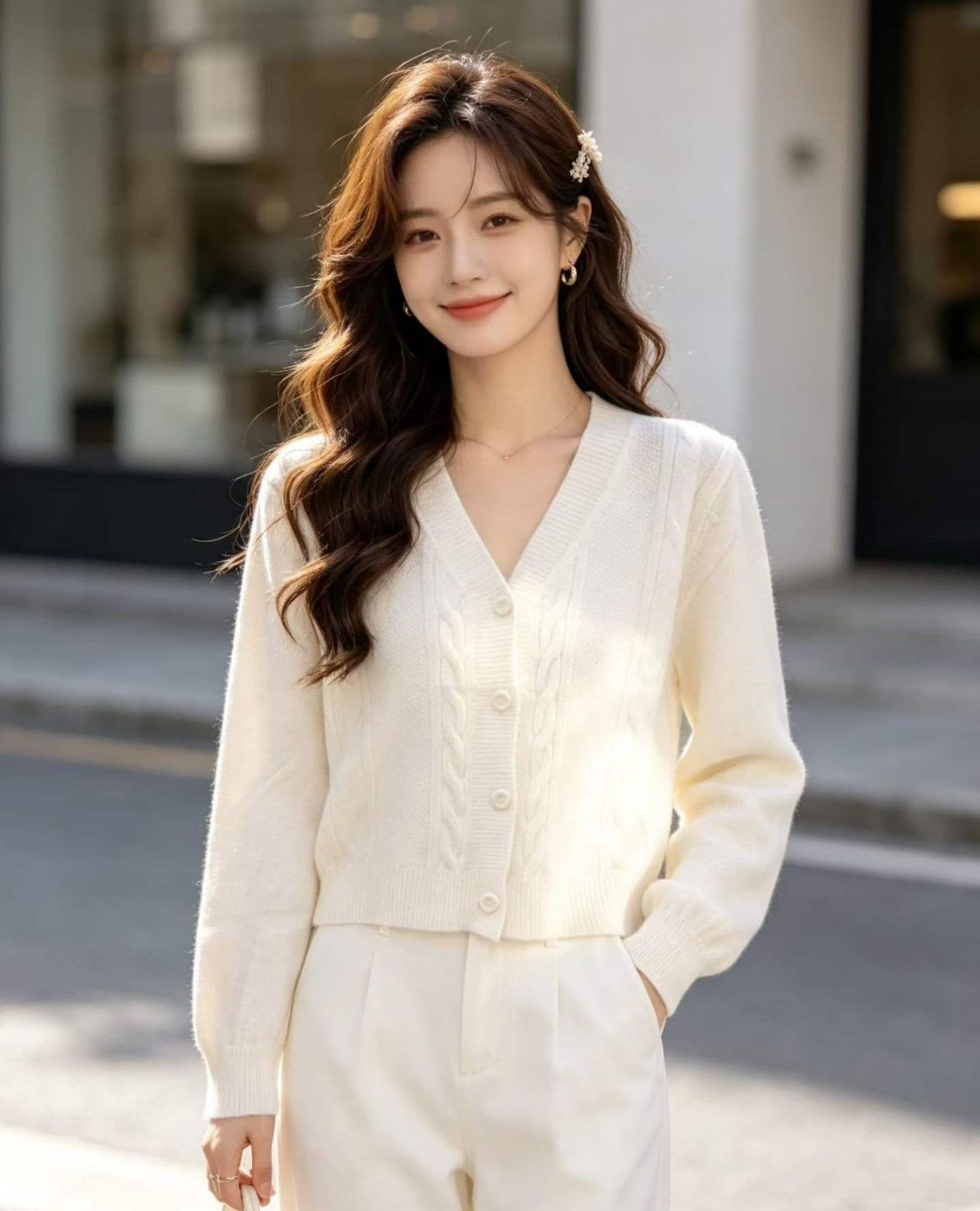 2026 새로운 봄 가을 단색 니트 오픈 가디건 여성 봄 가을 쇼트 스타일 다용도 루즈핏 작은 키 외부 가져 가라. 스웨터 코트 상세 이미지 5