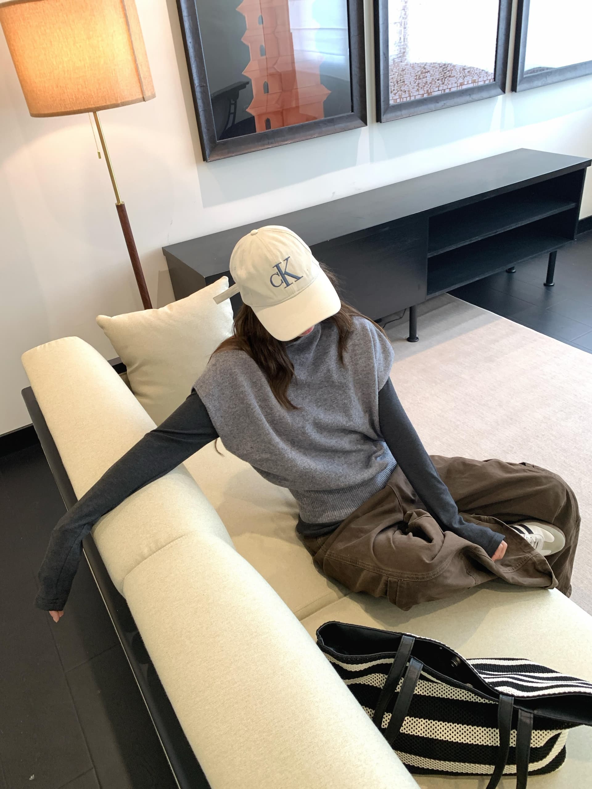 부드러운 바람 반하이넥 회색 반팔 스웨터 니트 스웨터 여성 가을 한 chic 스택 착용 몸매 가꾸기 기본 셔츠 맨위 상세 이미지 13