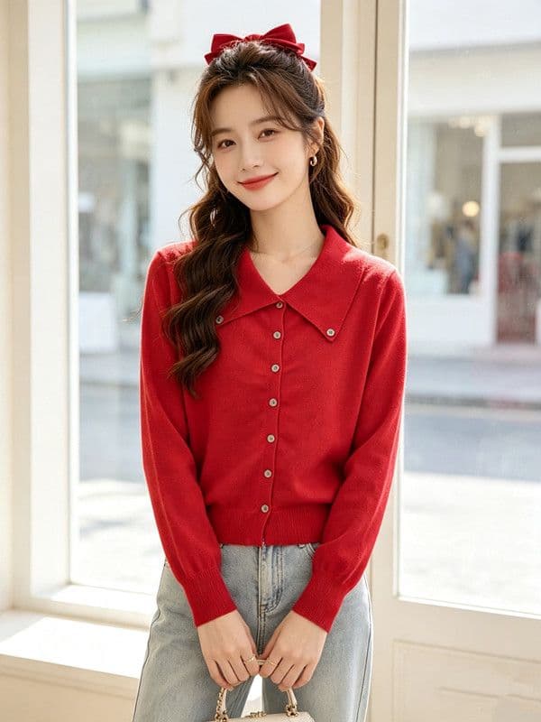 2026 년 polo 폴로 칼라 니트 스웨터 패션 여성 스웨터 연령 감소 여성 의류 외국 가스 다용도 기본 셔츠 맨위 상세 이미지 5