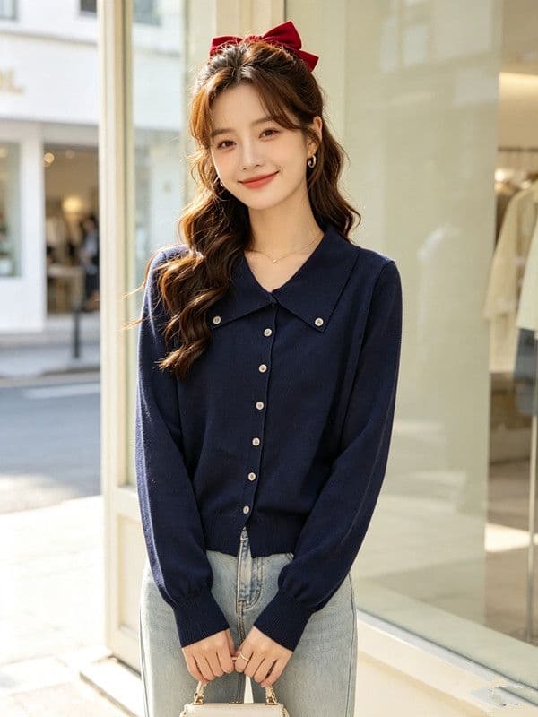 2026 년 polo 폴로 칼라 니트 스웨터 패션 여성 스웨터 연령 감소 여성 의류 외국 가스 다용도 기본 셔츠 맨위 상세 이미지 6