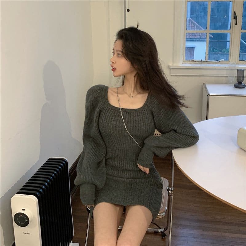 광장 칼라 스웨터 여성 드레스 봄 드레스 2026 년 새로운 작은 키 인사이드 가져 가라. 순수한 욕망 바람 핫걸 타이트 스커트 짧은 치마 상세 이미지 11