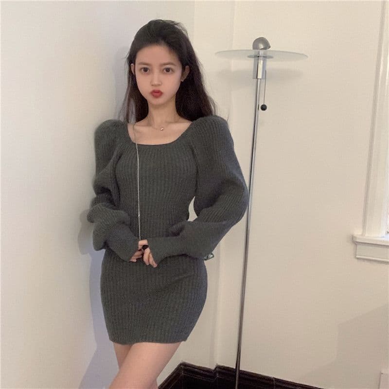 광장 칼라 스웨터 여성 드레스 봄 드레스 2026 년 새로운 작은 키 인사이드 가져 가라. 순수한 욕망 바람 핫걸 타이트 스커트 짧은 치마 상세 이미지 17