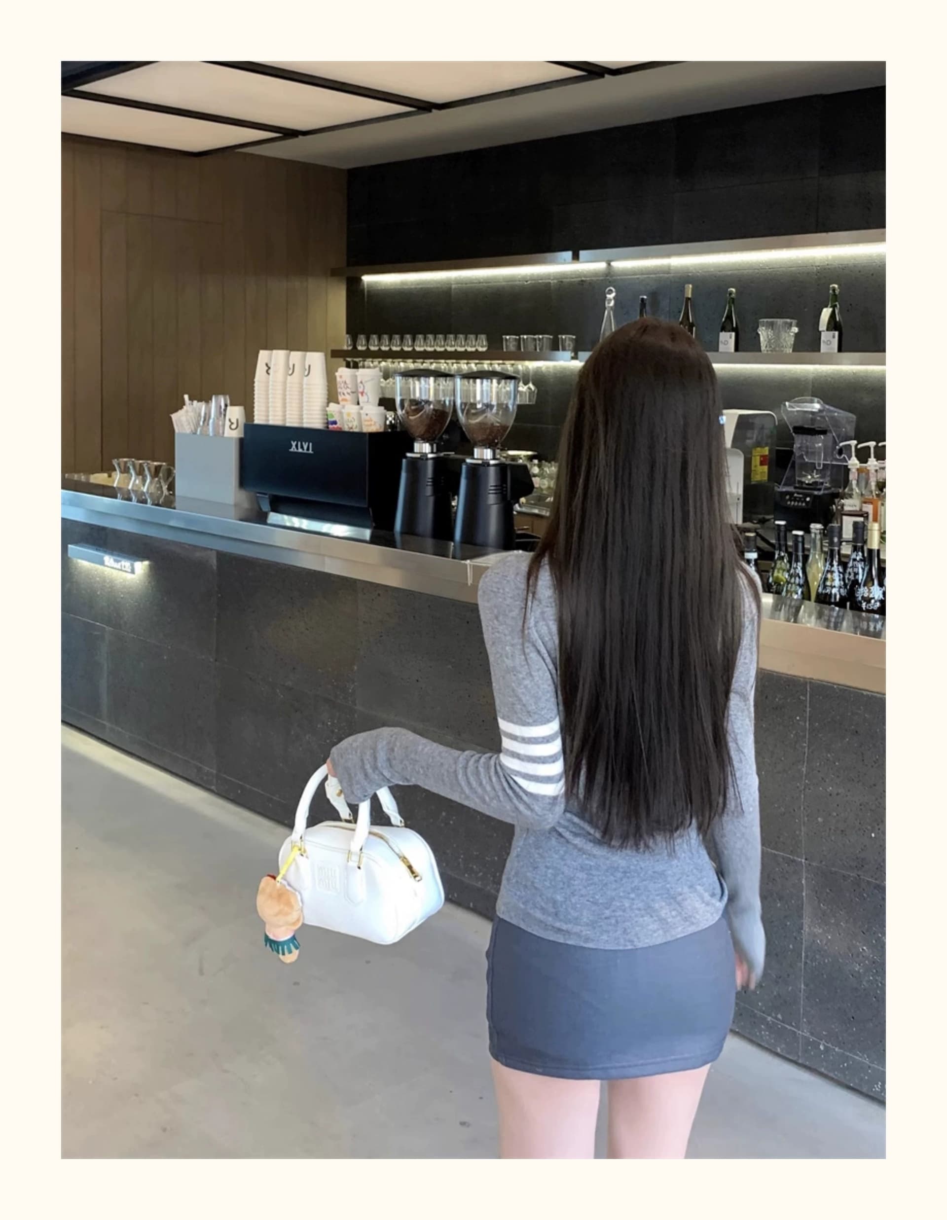 회색 라운드 넥 풀오버 얇은 만나는 니트 스웨터 여성 가을 겨울 디자인 센스 한 부서 chic Chic 인사이드 가져 가라. 스웨터 맨위 상세 이미지 6
