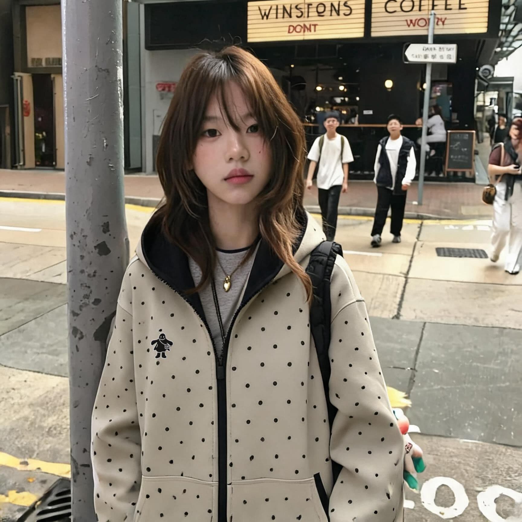 빅 사이즈 여성 의류 200 kg 얇은 스타일 후드티 여성 봄 가을 도트 무늬 지퍼 카디건 코트 후드 맨위 상세 이미지 4