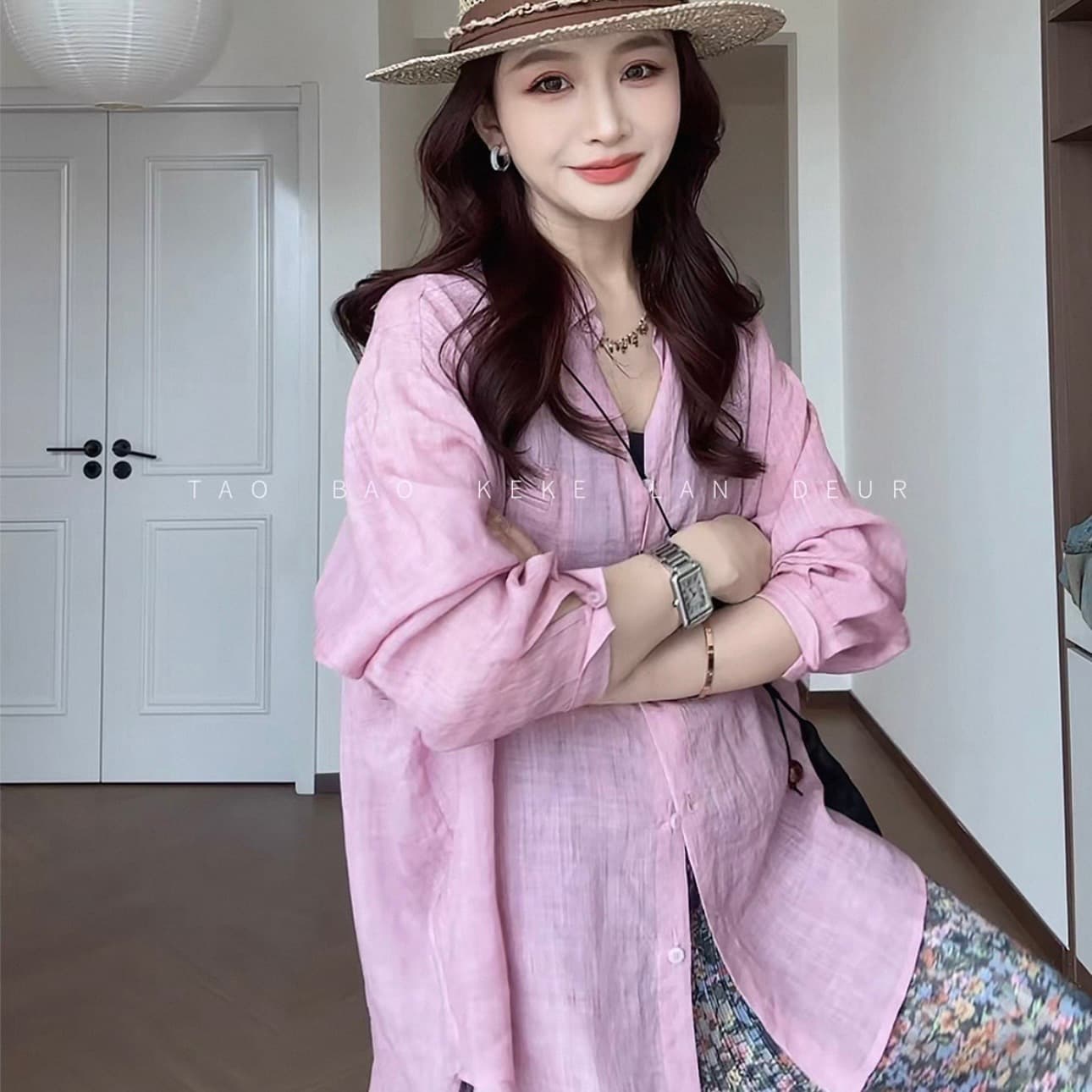 keke 가져 가라. 스타 들어가는 중 프랑스식 고급 루즈핏 셔츠 레트로 도루 센스 외부 가져 가라. 긴팔 여성 셔츠
