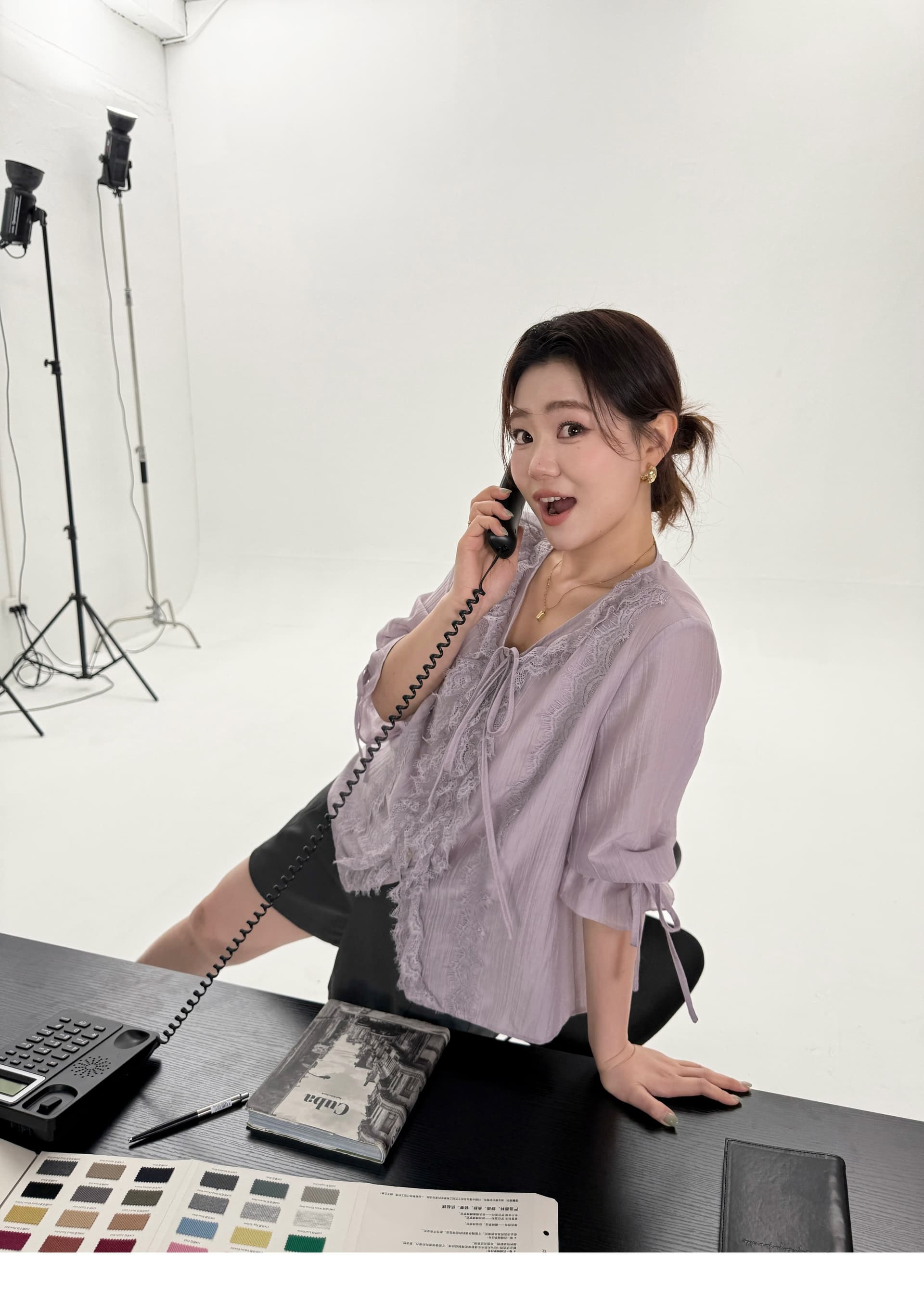 대 부드럽게 소스 빅 사이즈 여성 의류 마이크로 지방 자매 mm 라이 경기 서울 프릴 아름다운 셔츠 디자인 센스 품격 맨위 상세 이미지 14