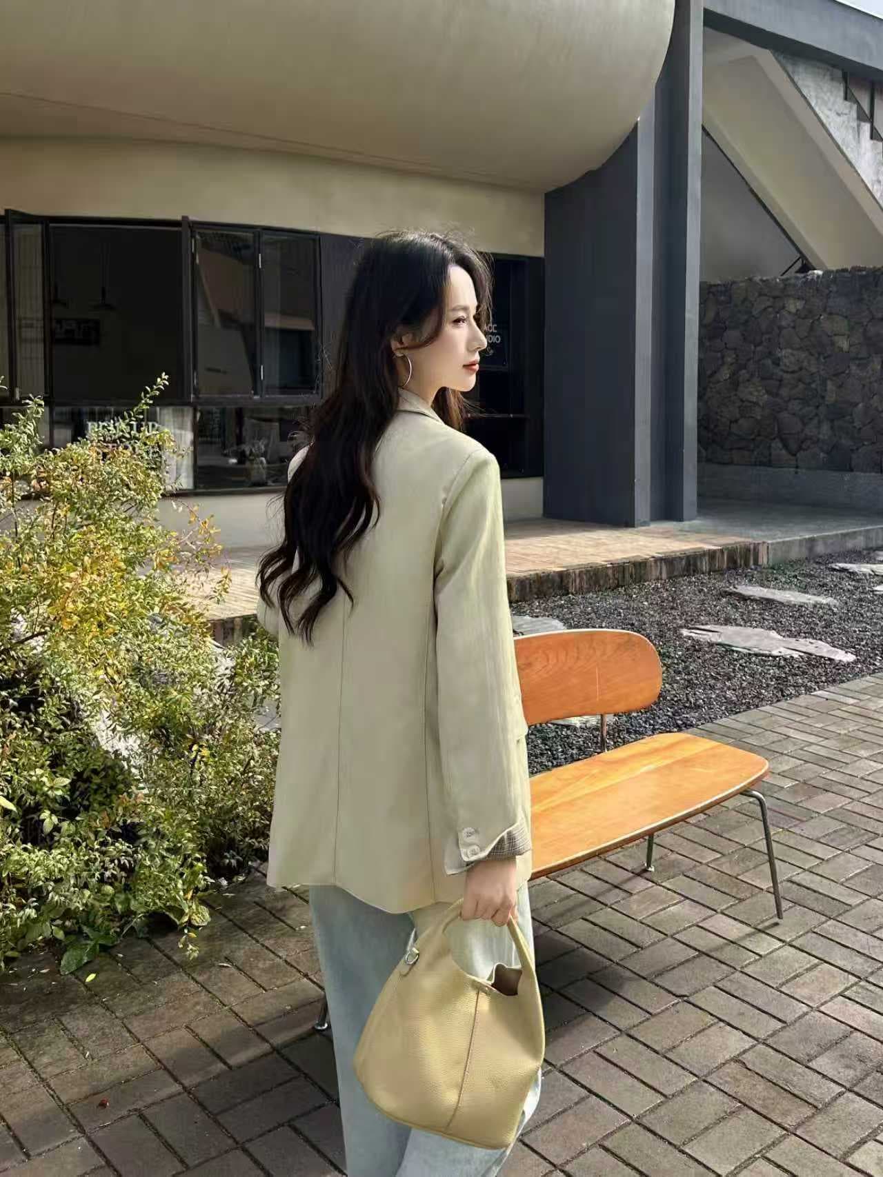 실사 2026 년 봄 새로운 캐주얼 정장 여성 코트 한 부서 디자인 센스 작은 대중 루즈핏 느긋한 바람 정장 상세 이미지 13