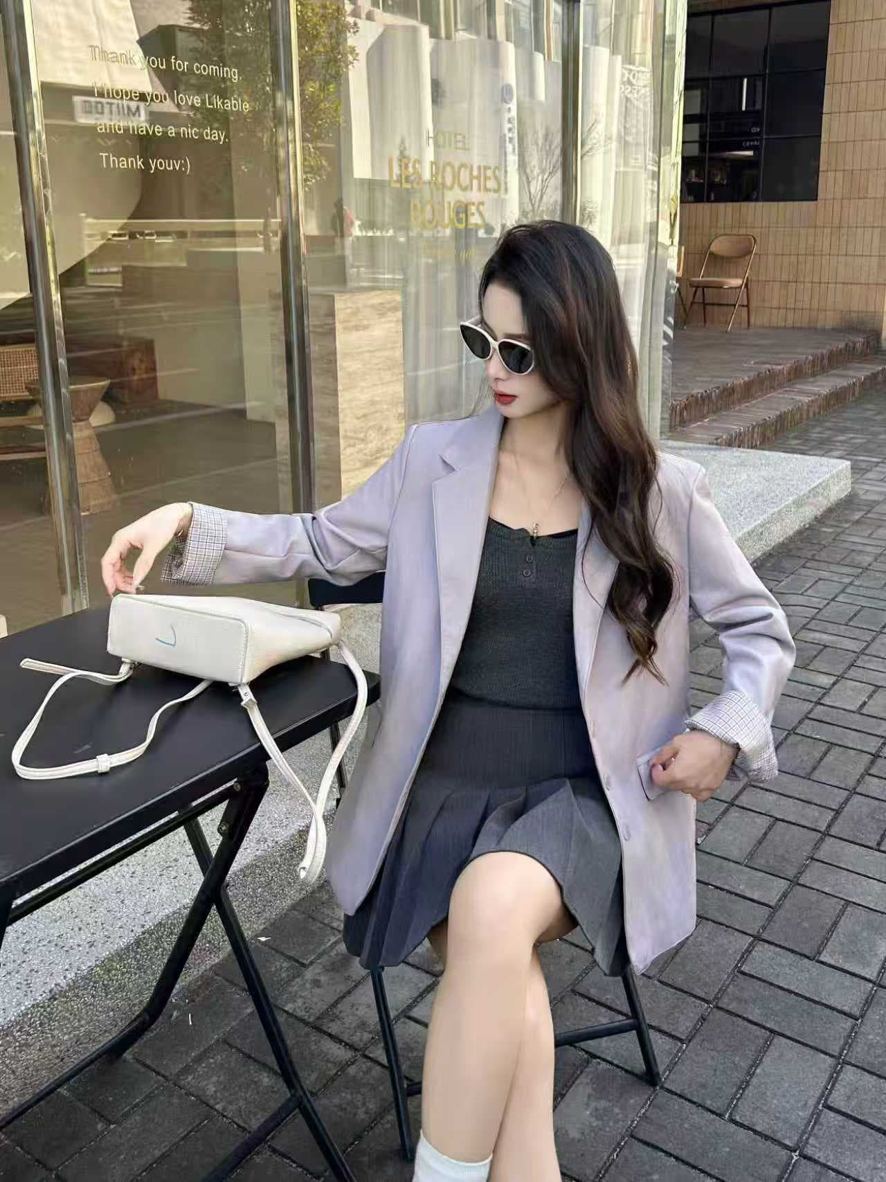 실사 2026 년 봄 새로운 캐주얼 정장 여성 코트 한 부서 디자인 센스 작은 대중 루즈핏 느긋한 바람 정장 상세 이미지 14