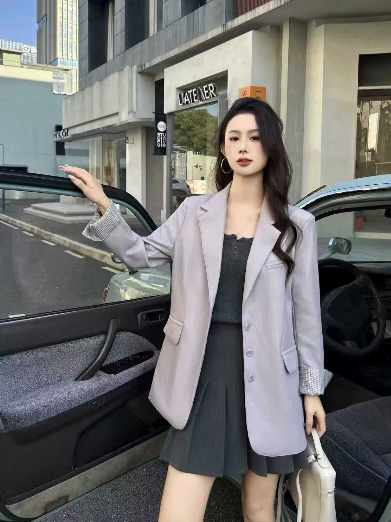 실사 2026 년 봄 새로운 캐주얼 정장 여성 코트 한 부서 디자인 센스 작은 대중 루즈핏 느긋한 바람 정장 상세 이미지 16
