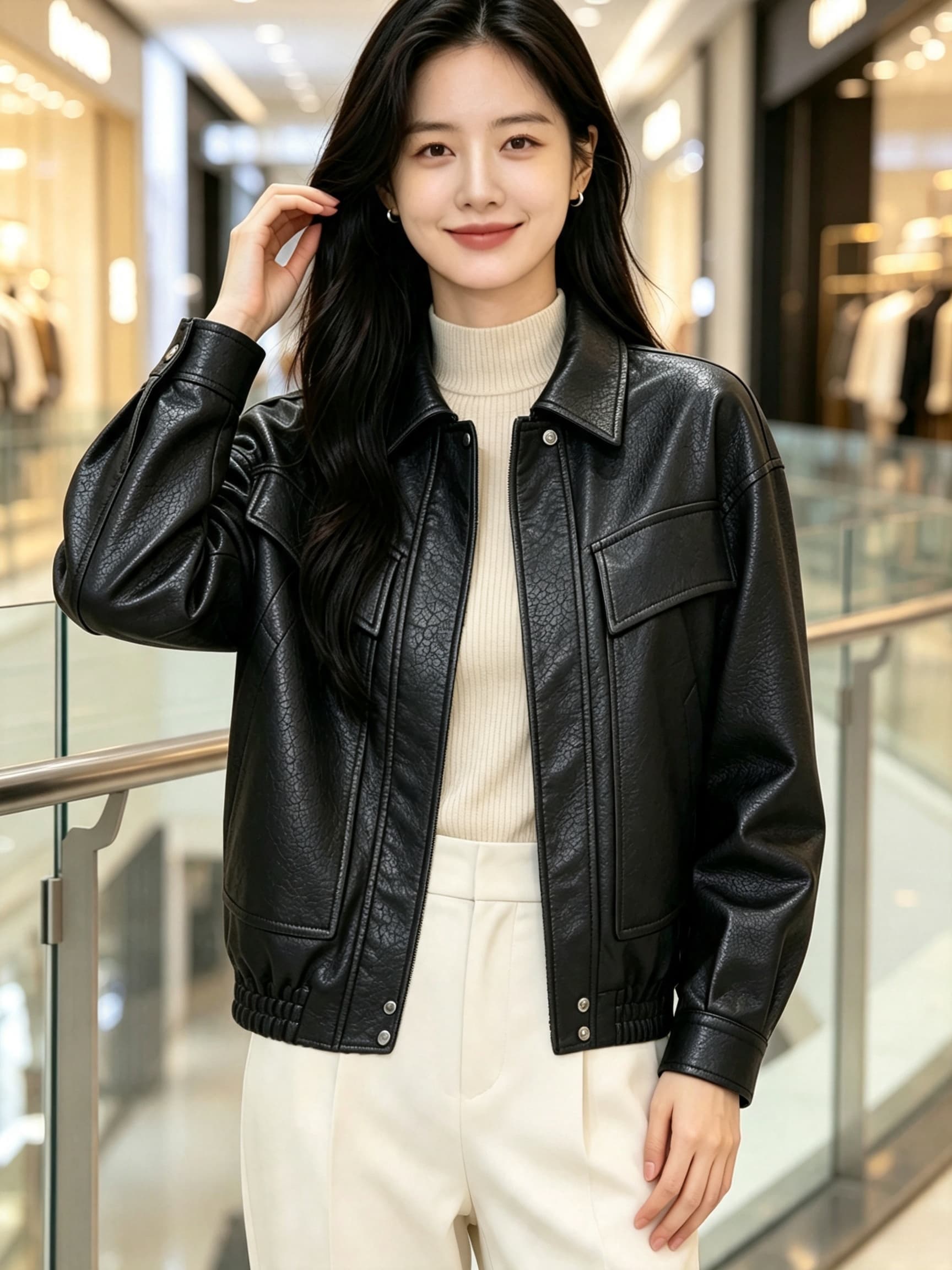 유럽과 미국 레트로 가죽 재킷 여성 코트 2026 새로운 슈퍼 화재 캐주얼 루즈핏 가죽 자켓 차가운 바람의 소리 바람 섹션 아메리칸 품격