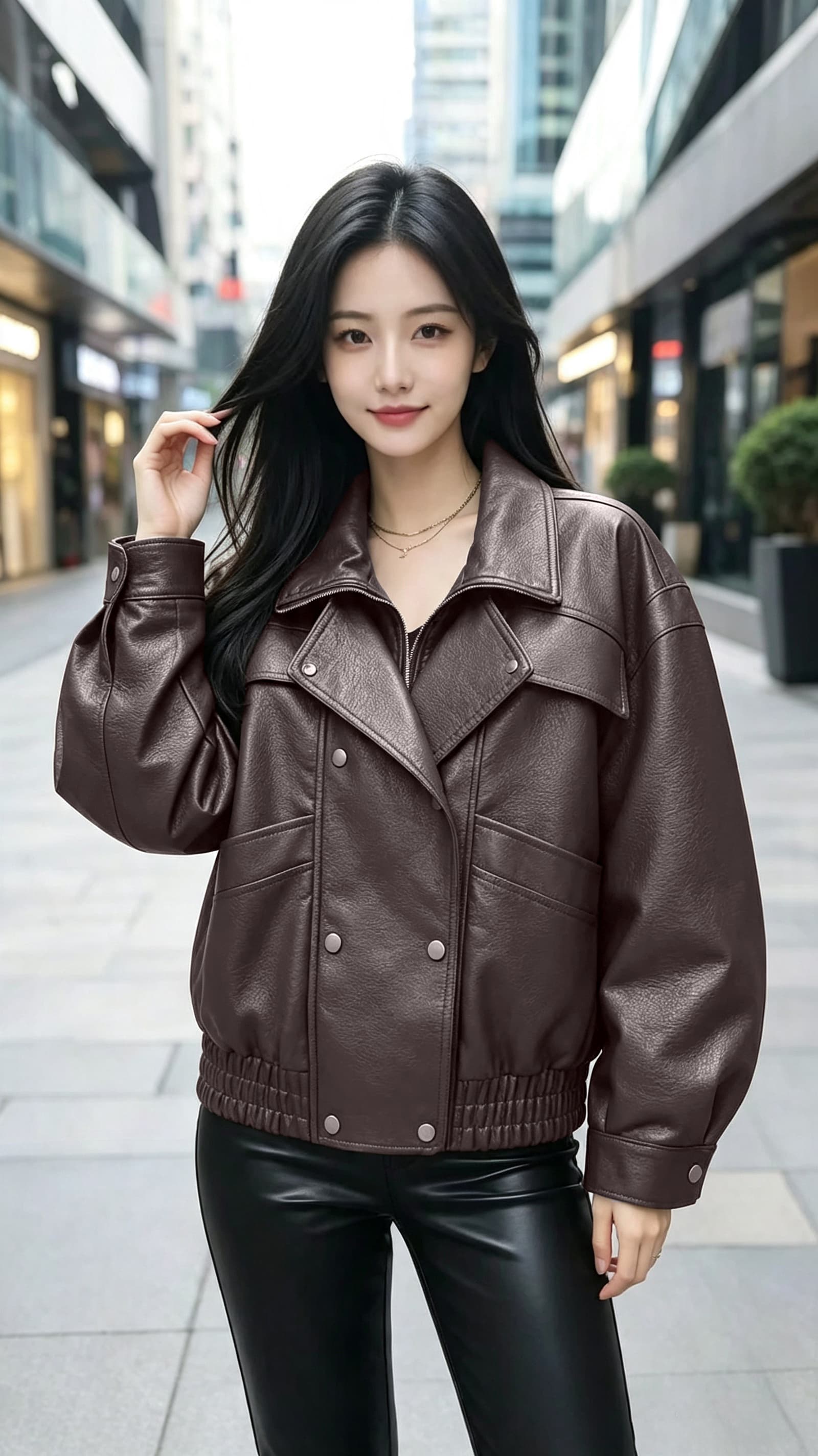 2026 새로운 레트로 가죽 재킷 여성 코트 징 디자인 다용도 슈퍼 화재 캐주얼 차가운 바람의 소리 바람 쇼트 스타일 아메리칸 재킷 상세 이미지 2