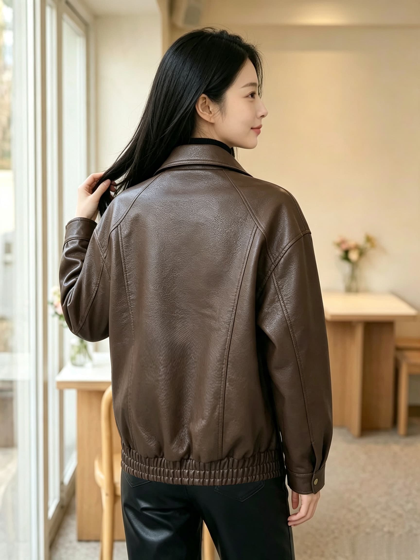 2026 새로운 레트로 가죽 재킷 여성 코트 징 디자인 다용도 슈퍼 화재 캐주얼 차가운 바람의 소리 바람 쇼트 스타일 아메리칸 재킷 상세 이미지 9