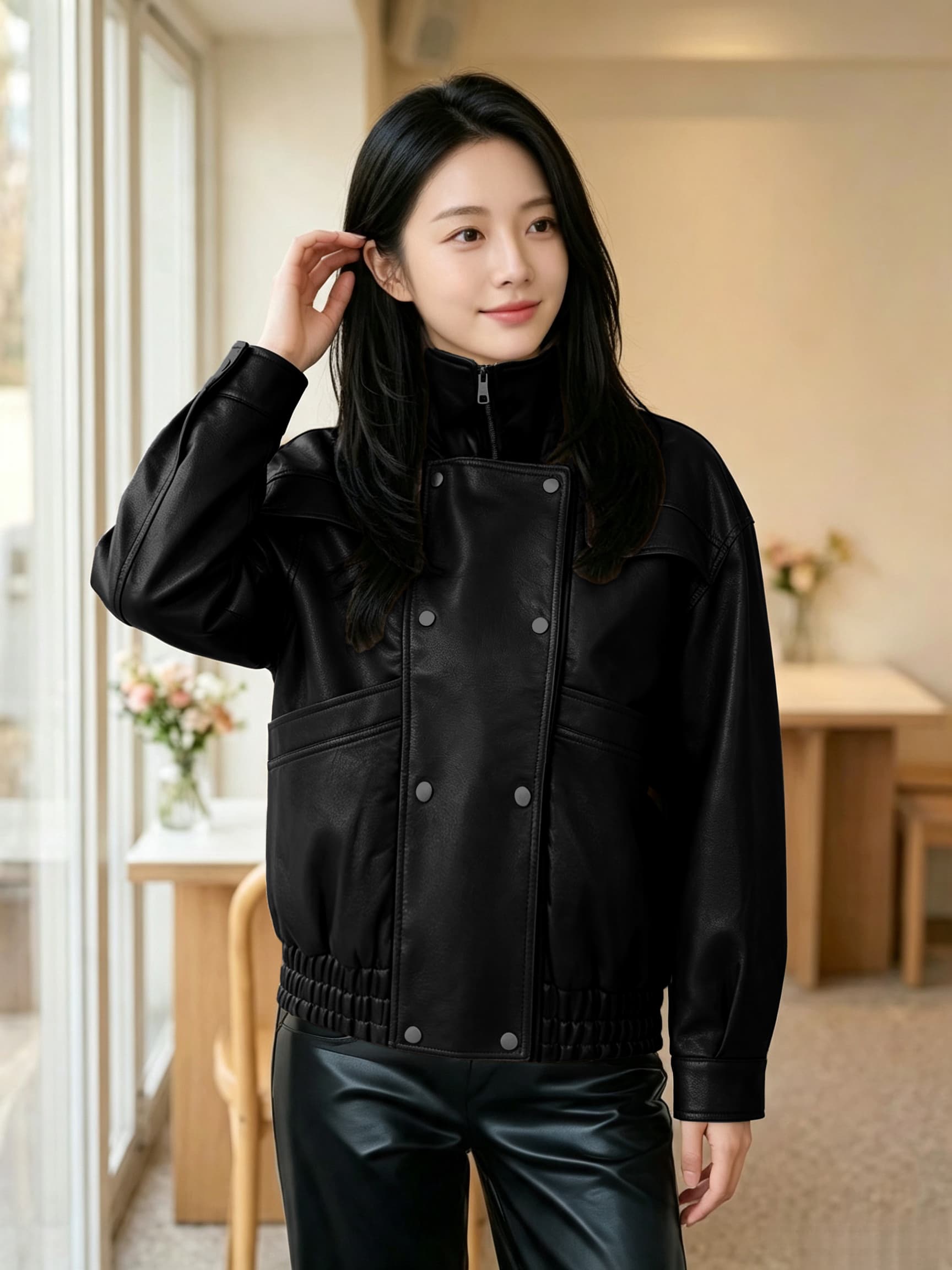 2026 새로운 레트로 가죽 재킷 여성 코트 징 디자인 다용도 슈퍼 화재 캐주얼 차가운 바람의 소리 바람 쇼트 스타일 아메리칸 재킷 상세 이미지 12