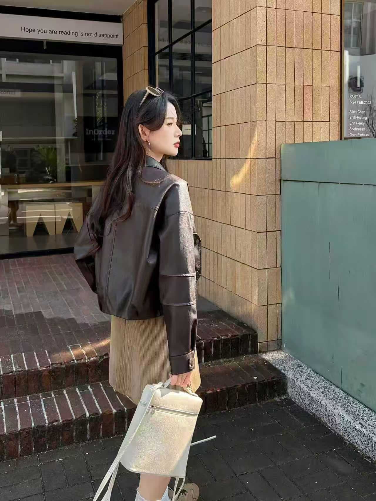 실사 2026 봄 가을 인기 새로운 쇼트 스타일 고급 센스 품격 루즈핏 외국 가스 다용도 오토바이 서비스 재킷 재킷 상세 이미지 1