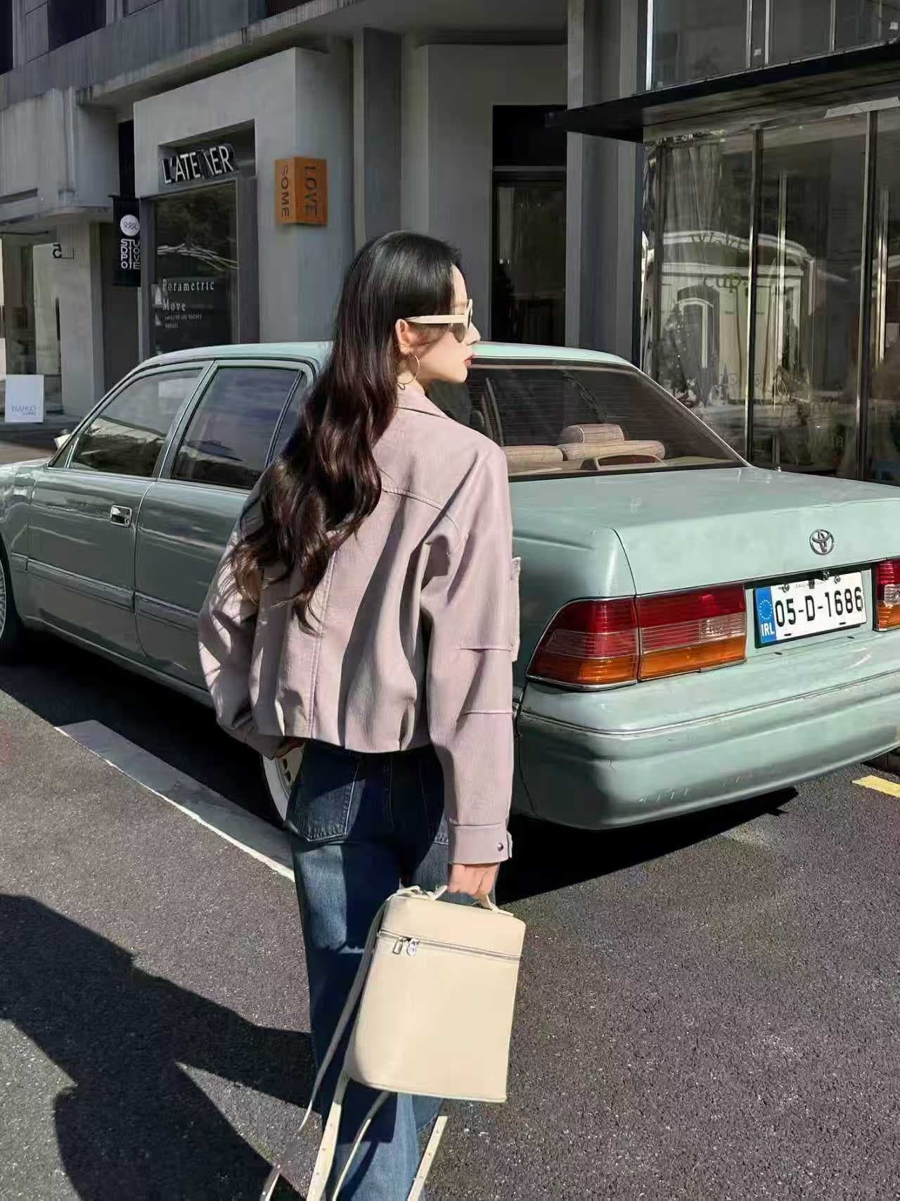 실사 2026 봄 가을 인기 새로운 쇼트 스타일 고급 센스 품격 루즈핏 외국 가스 다용도 오토바이 서비스 재킷 재킷 상세 이미지 22