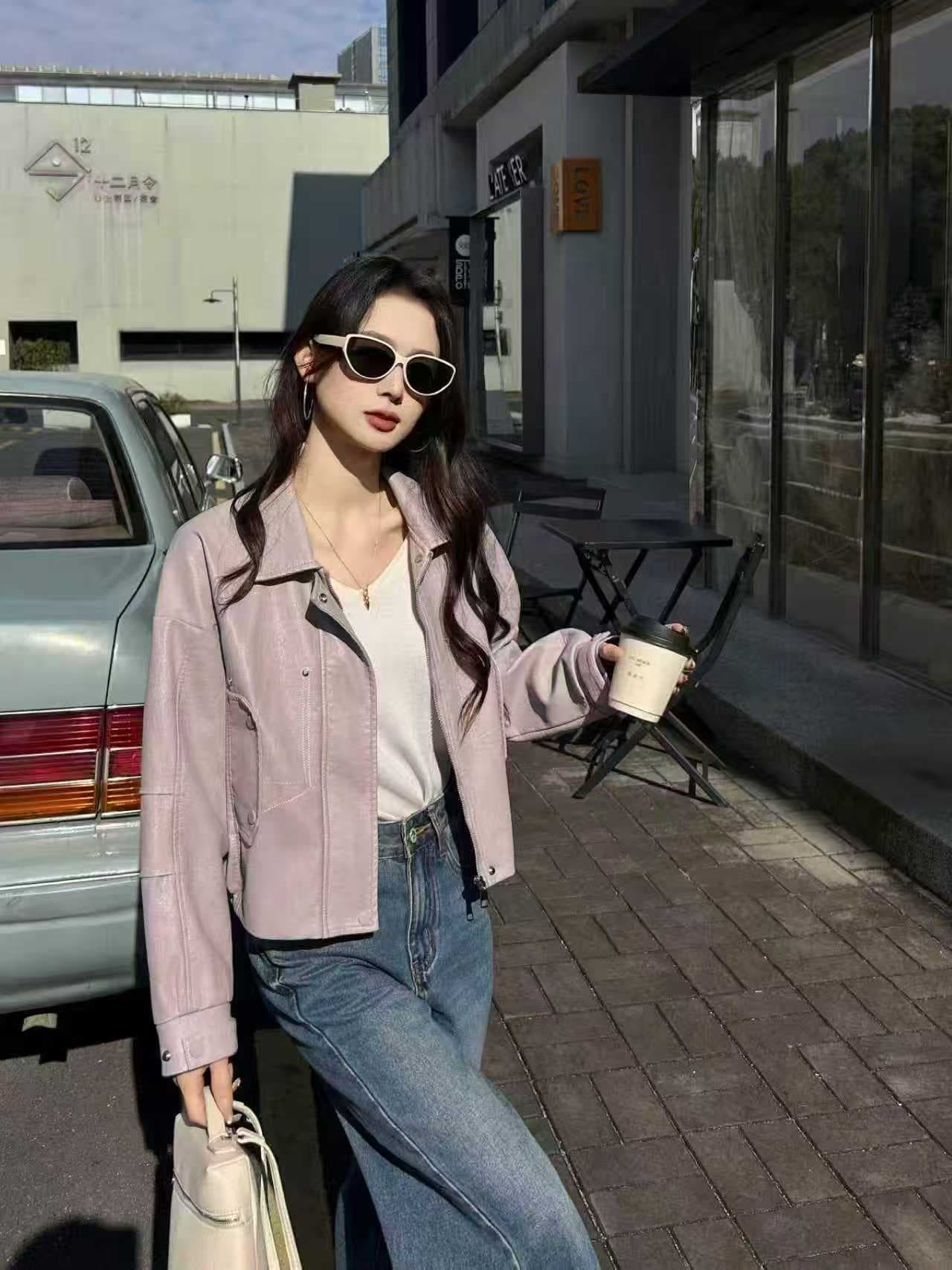 실사 2026 봄 가을 인기 새로운 쇼트 스타일 고급 센스 품격 루즈핏 외국 가스 다용도 오토바이 서비스 재킷 재킷 상세 이미지 25