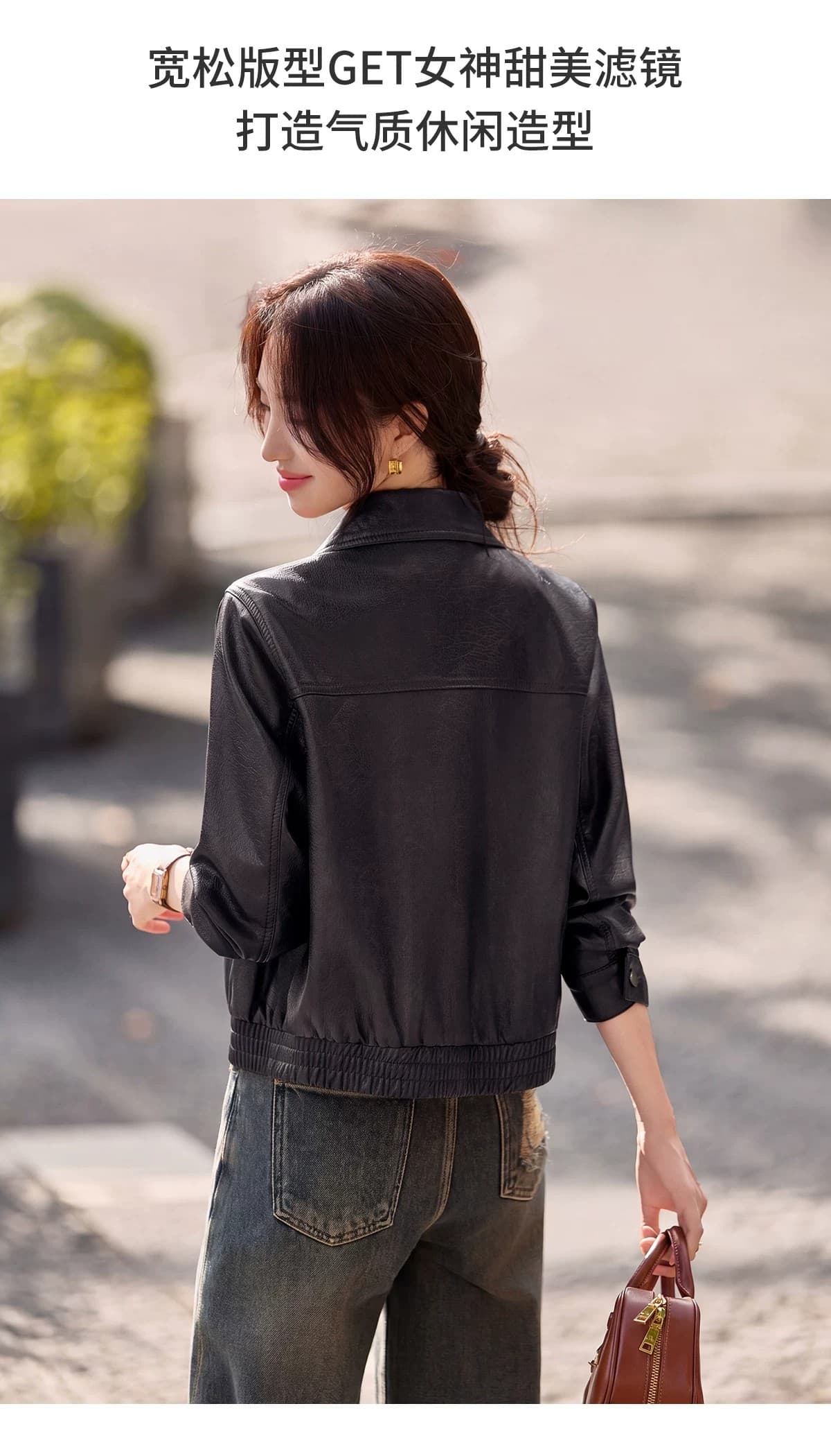 레트로 차가운 바람의 소리 바람 폴로 칼라 pu 가죽 재킷 여성 2026 가을 겨울철 새로운 쇼트 스타일 루즈핏 다용도 오토바이 재킷 재킷 상세 이미지 10