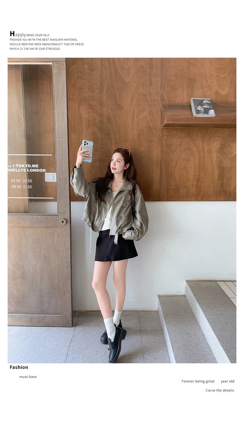 레트로 한 부서 고급 디자인 센스 캐주얼 여성 코트 2026 가을 새로운 자이언트 잘 생긴 연령 감소 워크웨어 쇼트 스타일 재킷 상세 이미지 14