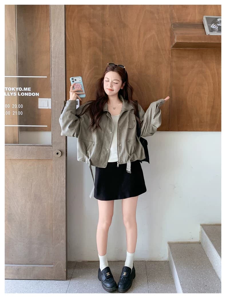 레트로 한 부서 고급 디자인 센스 캐주얼 여성 코트 2026 가을 새로운 자이언트 잘 생긴 연령 감소 워크웨어 쇼트 스타일 재킷 상세 이미지 40