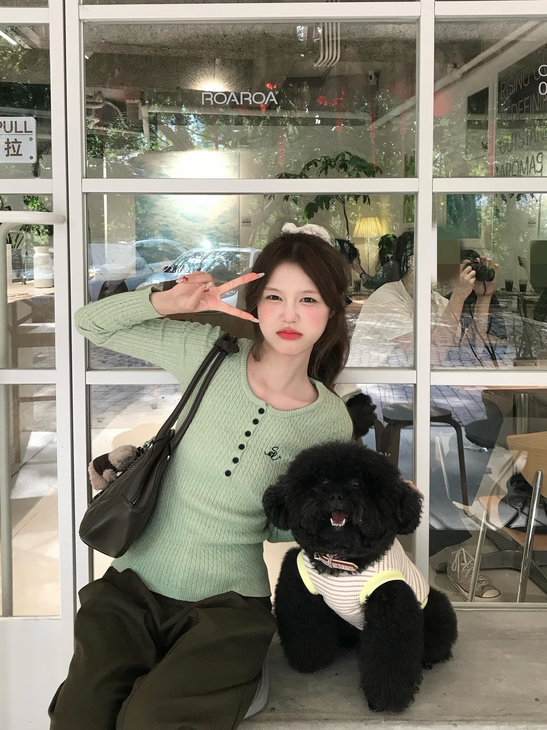 insliisa 레트로 헨리 칼라 긴팔 니트 스웨터 여성 한 부서 이른 봄 새로운 고급 센스 한 부서 짧은 맨위 이미지 3