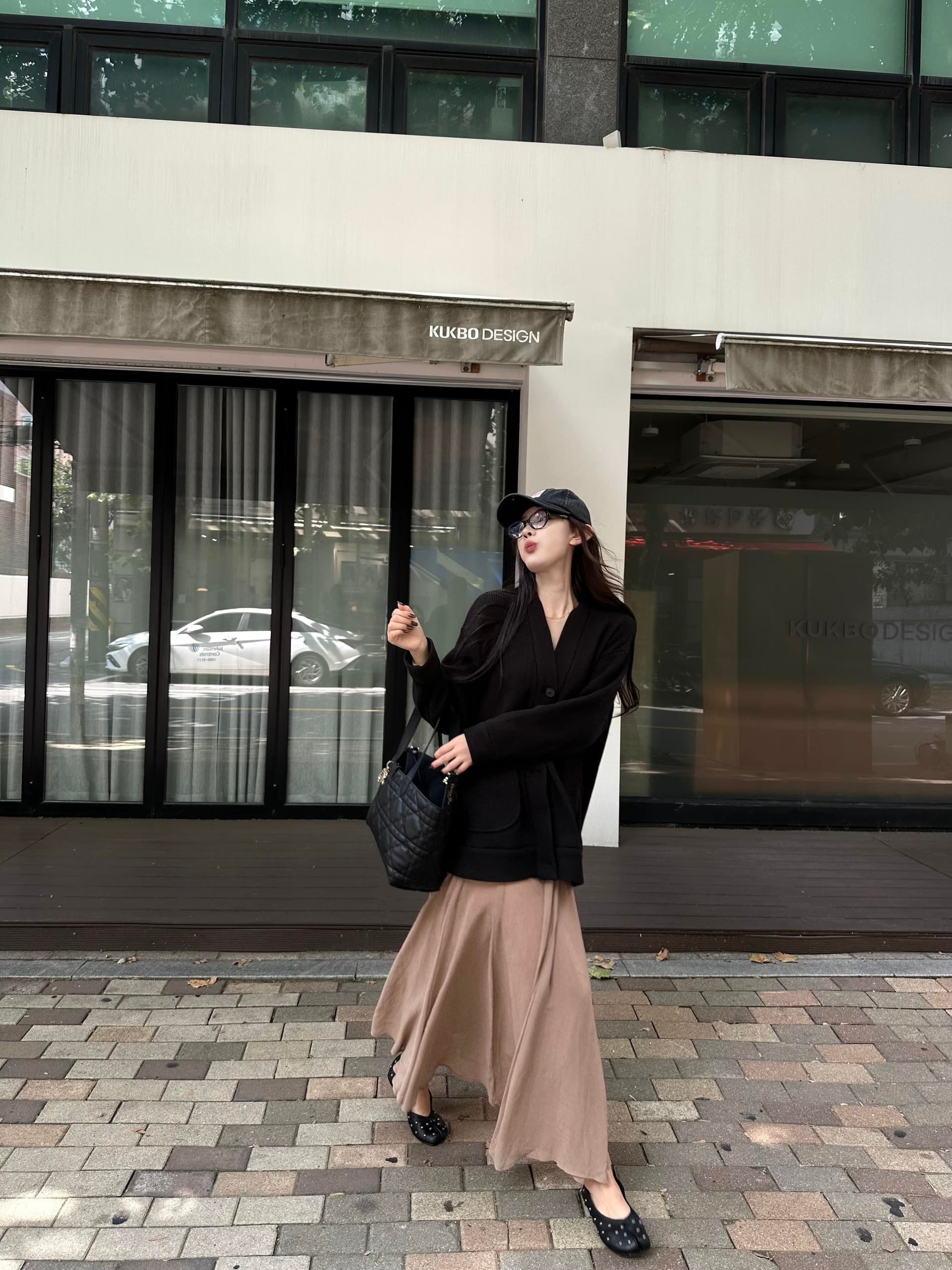 이른 가을 슈퍼 화재 빛 사람들 높음 지혜 센스 착용 가져 가라. 전체 집합 검정색 V넥 니트 오픈 가디건 반신 치마 세트 상세 이미지 1