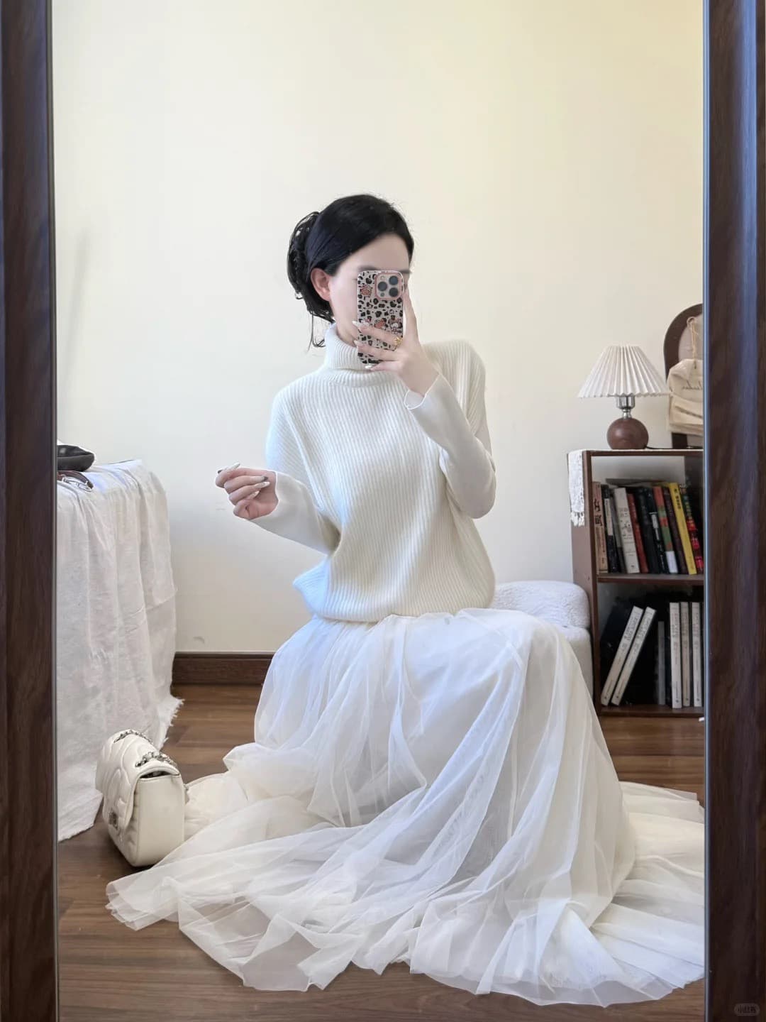 한 부서 느긋한 바람 화이트 터틀넥 니트 베스트 조끼 여성 가을 새로운 루즈핏 슬림해 보이는 스택 착용 풀오버 맨위 상세 이미지 4