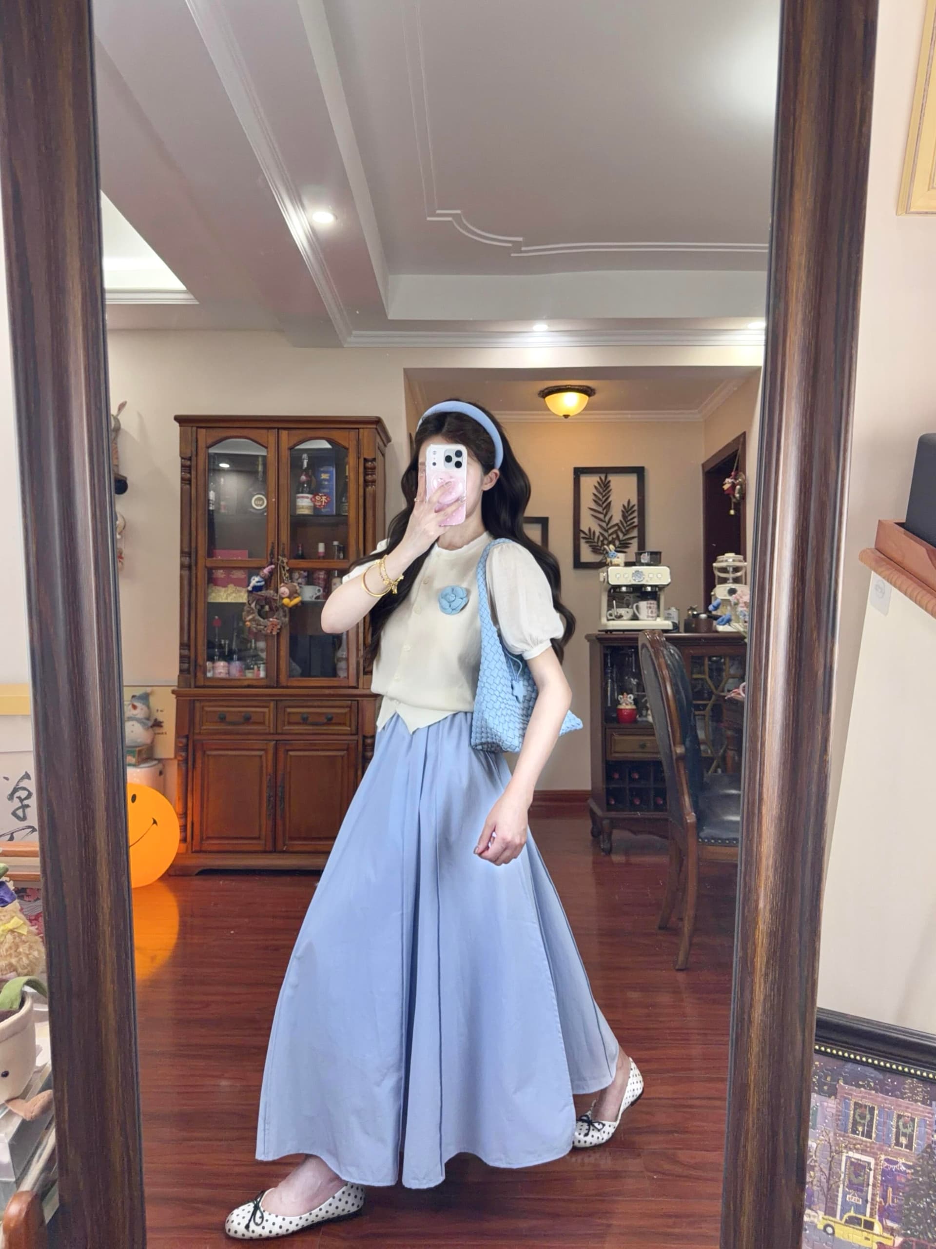 2026 슈퍼 화재 여름 드레스 연령 감소 ootd 착용 가져 가라. 전체 집합 검정색 3 차원 꽃 오픈 가디건 반신 스커트 투피스 슈트 이미지 2