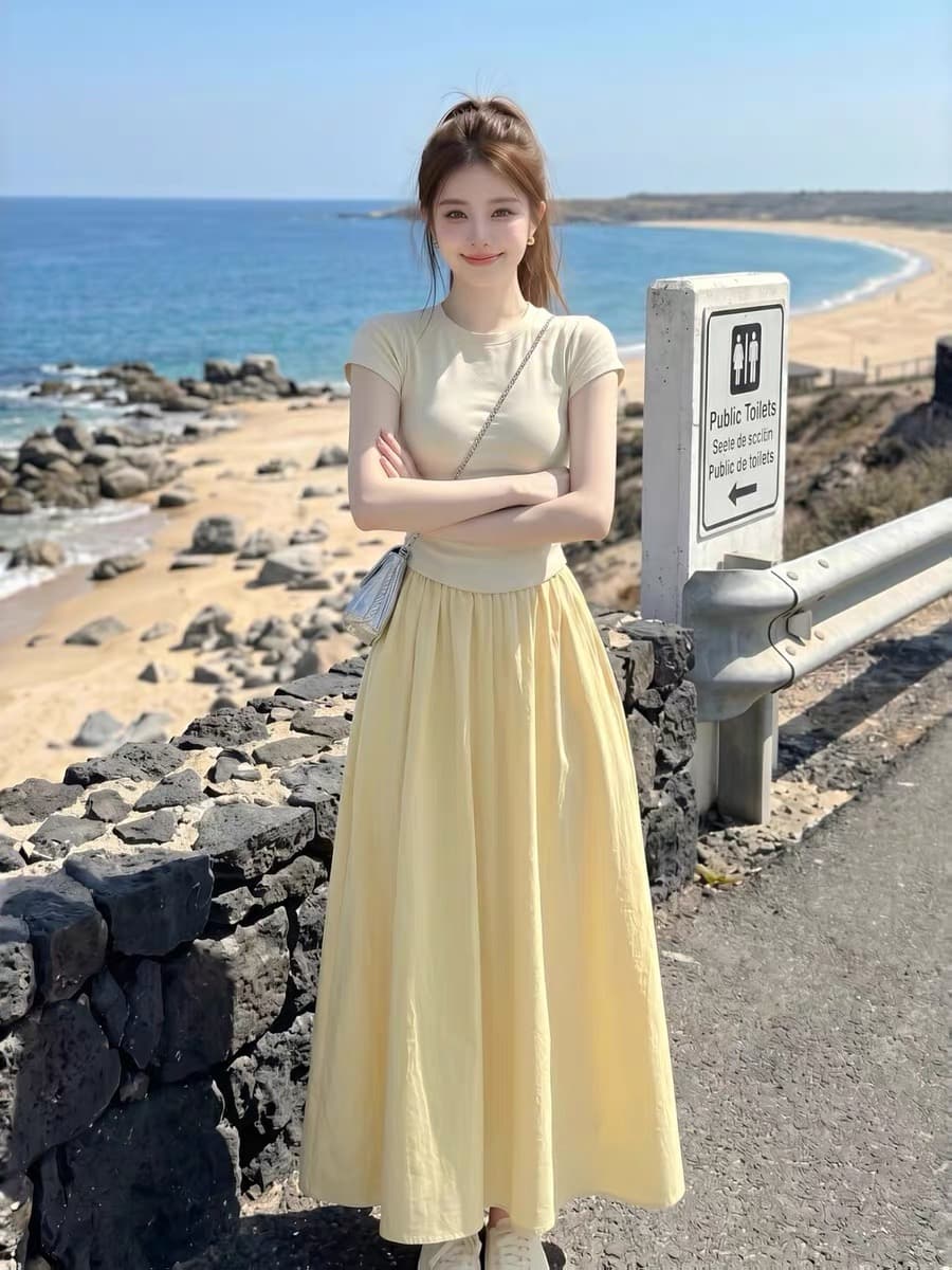 초기 여름 2026 슈퍼 화재 한 부서 여름 ootd 아름다운 착용 가져 가라. 전체 집합 작은 점프 슈트 치마 투피스 슈트 여성 상세 이미지 2